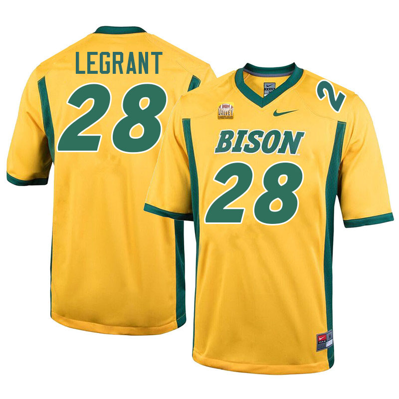 North Dakota State Bison #28 Cortez LeGrant College Football Jerseys Stitched-Yellow